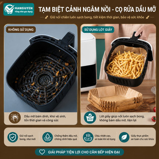 Combo 300 tờ giấy nến vuông lót nồi chiên không dầu, chống dính tiện lợi khi nướng và chế biến