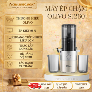 [CHÍNH HÃNG] Máy Ép Chậm OLIVO SJ260, Lưỡi Dao Kép, Khoang Tiếp Lớn, Ép Kiệt, Dễ Dàng Vệ Sinh