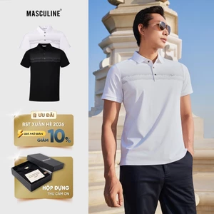 Áo polo nam MASCULINE APL606 cao cấp chất liệu Silk Nylon Spandex cổ đứng form Regular Fit