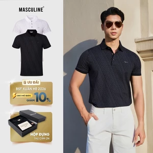 Áo polo nam MASCULINE APL607 cao cấp cổ đứng, form Slim Fit bo tay ôm gọn, tôn body