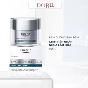 EUCERIN KEM DƯỠNG GIẢM NẾP NHĂN BAN ĐÊM HYALURON[3X] FILLER NIGHT CREAM 50ML tặng khăn ướt