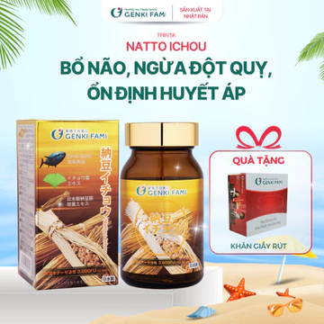 TPBVSK Viên Uống Ngừa Đột Quỵ Tai Biến, Bổ Não Giúp Ngủ Ngon Nattokinase 3000FU Natto Ichou Genki Fami Nhật Bản