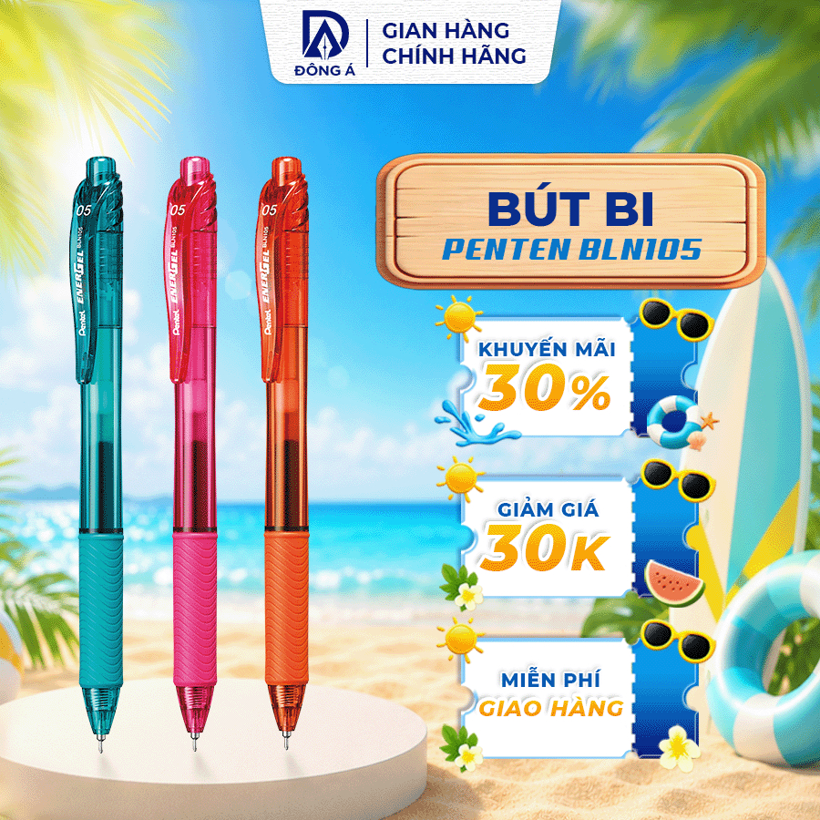 Bút bi Pentel BLN105 viết trượt mượt nhanh khô nhiều màu lựa chọn