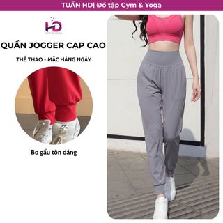 Quần jogger nữ bo gấu hack dáng model: 99104.1.058 Tuấn HD cạp cao, chất thun poly co giãn 4 chiều bigsize