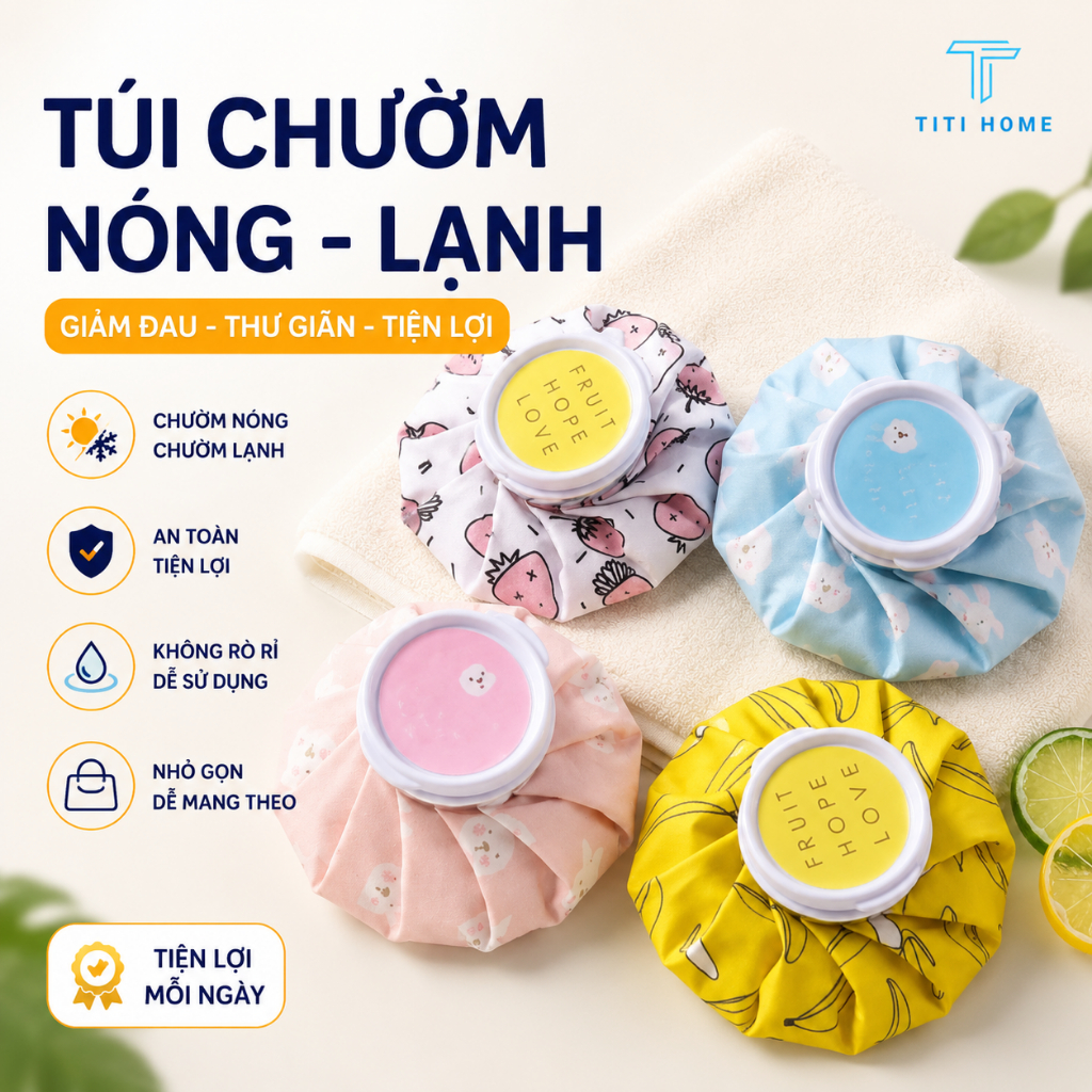 Túi Chườm Nóng Lạnh Mini Đa Năng Giảm Đau Chườm Đá Chườm Nóng Giữ Nhiệt Chống Rò Rỉ Họa Tiết Dễ Thương Titihome