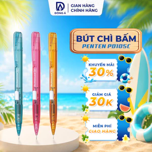 Bút chì bấm Pentel PD105C ngòi 0.5mm nút bấm thân giữa tiện lợi viết trơn nét mảnh