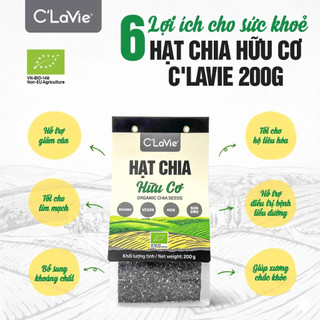 Hạt Chia Hữu Cơ C'LaVie 200g Tốt Cho Tim Mạch, Ổn Định Đường Huyết - Natural Market