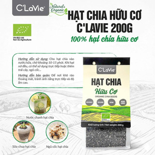 Hạt Chia Hữu Cơ C'LaVie 200g Tốt Cho Tim Mạch, Ổn Định Đường Huyết - Natural Market