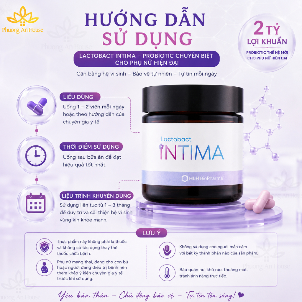 Viên uống men vi sinh phụ nữ Lactobact Intima cân bằng vi sinh tự nhiên (hàng Công ty)