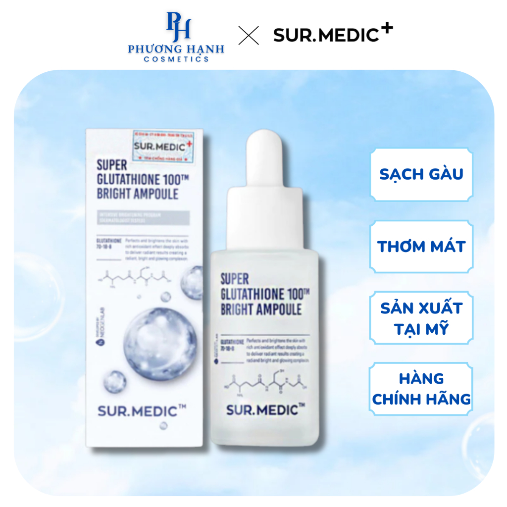 super glutathione 100 bright ampoule Hng Cng Ty] Tinh Cht Dng Trng Chuyn Su Sur.Medic+ human skin irritation test completed non Tinh Cht Sur.Medic Super Glutathione