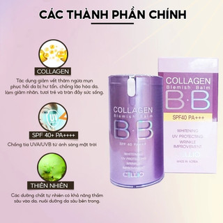 Kem nền BB Cellio Collagen Blemish Balm SPF40 PA++ 40ml che phủ đều màu da dưỡng ẩm tự nhiên