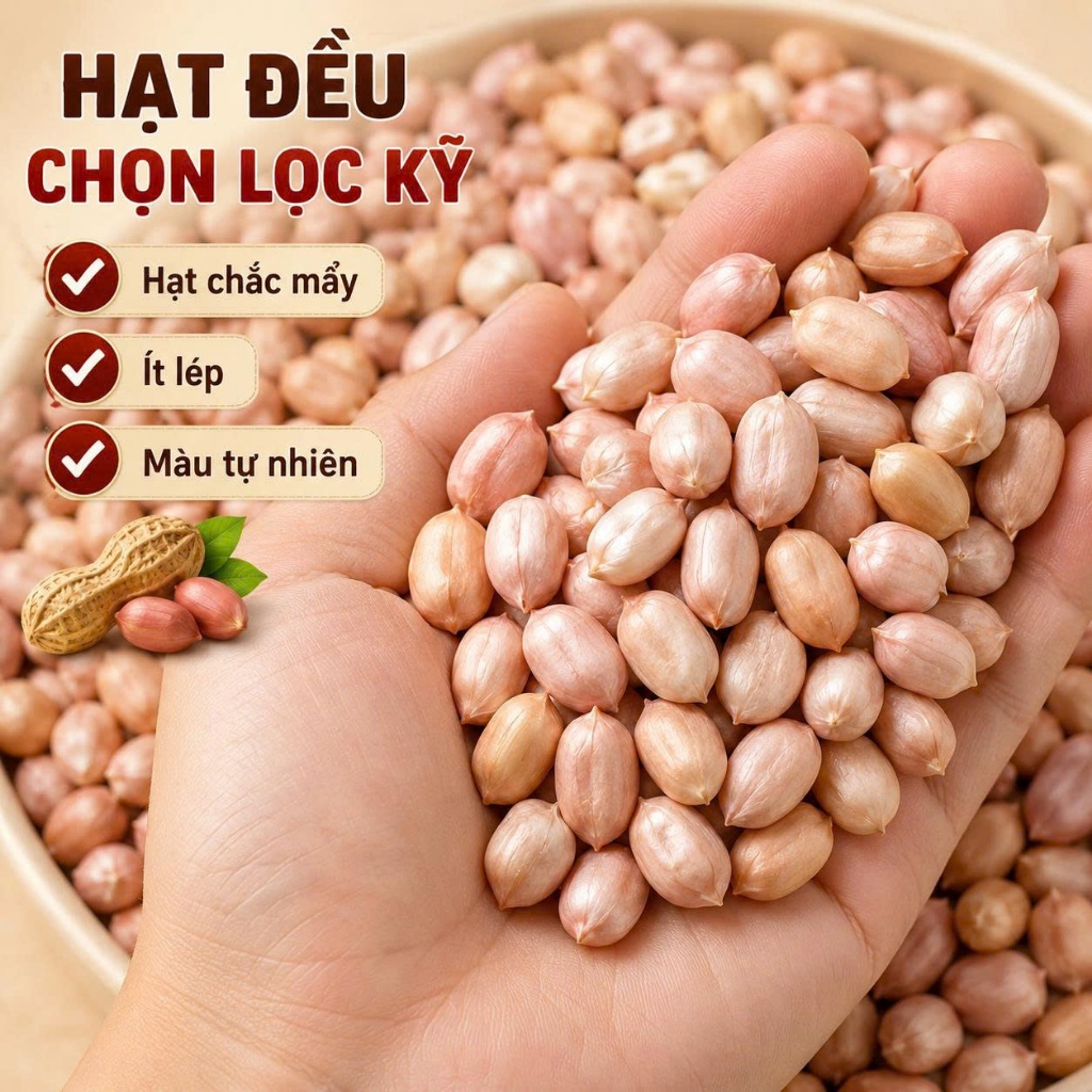 [Sỉ] Đậu Phộng Bình Định Hạt To Đều Thơm Bùi Tự Nhiên Nấu Xôi Làm Bánh Đóng Gói Kỹ Giá Tốt