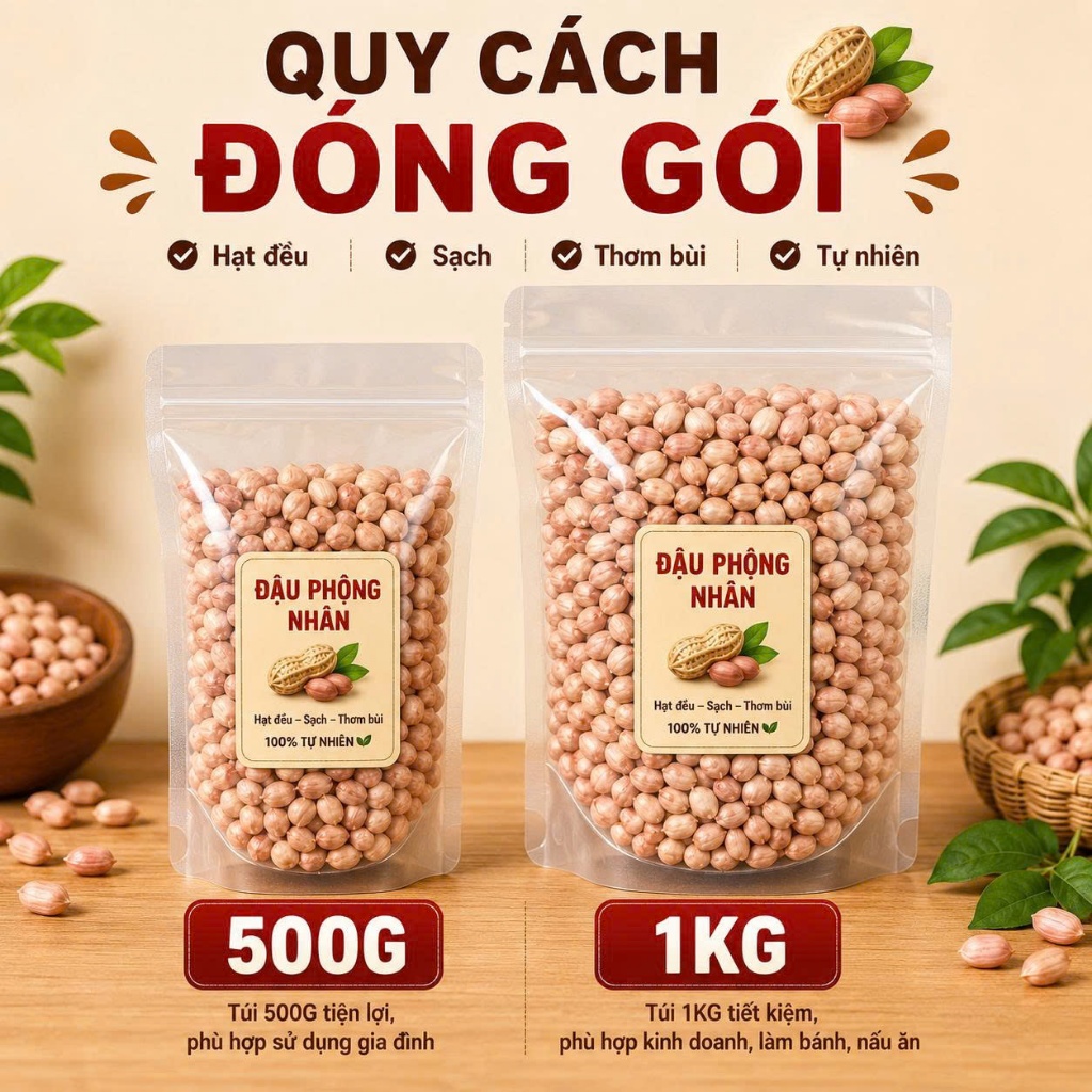 Đậu phộng sống hàng đẹp Bình Định – rang ăn, làm kẹo – sạch không lép – thơm béo