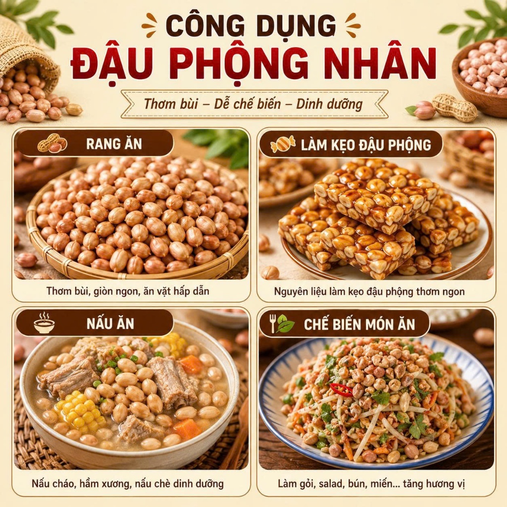 [Sỉ] Đậu Phộng Bình Định Hạt To Đều Thơm Bùi Tự Nhiên Nấu Xôi Làm Bánh Đóng Gói Kỹ Giá Tốt