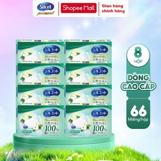 Bộ 8 hộp Bông tẩy trang cao cấp Silcot Premium 66 miếng/hộp
