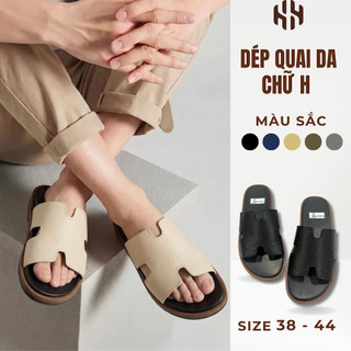 [SALE 7.7 GIẢM 30K] Dép quai ngang chữ H đế giả gỗ mẫu dép nam nữ mới siêu đẹp đi êm chân thoáng khí