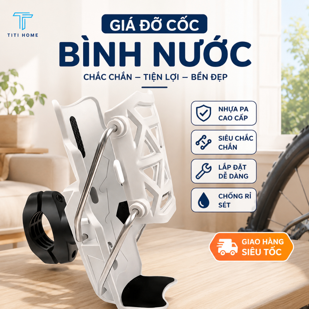Giá Đỡ Bình Có Thể Điều Chỉnh, Giá Đỡ Cốc Xe Máy Xe Đạp - TitiHome