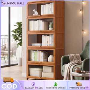Tủ Sách Cửa Lật Acrylic Trong Suốt Chống Bụi Chống Ẩm Tiết Kiệm Không Gian Kệ Sách Đa chức năng