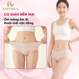 Quần lót nữ đúc su cạp vừa mỏng nhẹ, Quần chip nữ viền ép đáy dán thông thoáng dễ chịu AMYBRA L059