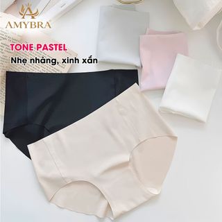 Quần lót nữ đúc su cạp vừa mỏng nhẹ, Quần chip nữ viền ép đáy dán thông thoáng dễ chịu AMYBRA L059