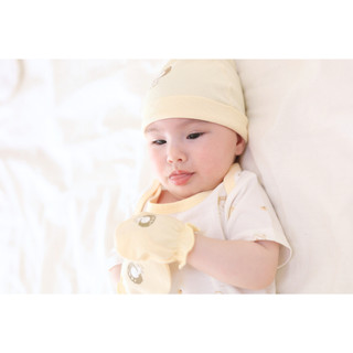 M&B (0-12M) Bộ bodychip sơ sinh Gấu Bread Vàng cotton cao cấp mềm mịn, thoáng mát thấm hút tốt