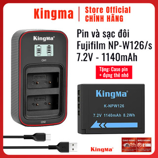 Kingma W126 | Pin và sạc máy ảnh Fujifilm XT50 X100VI X-E5 4 3 2 XT1 XT2 XT3 XT30 XT20 XT10 XPro3 XH1 fujifilm w126s