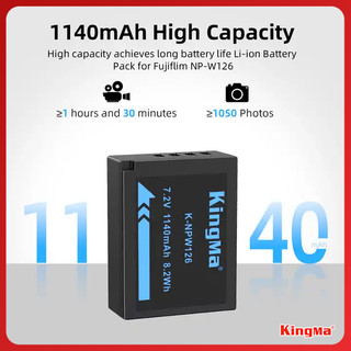 Kingma W126 | Pin và sạc máy ảnh Fujifilm XT50 X100VI X-E5 4 3 2 XT1 XT2 XT3 XT30 XT20 XT10 XPro3 XH1 fujifilm w126s