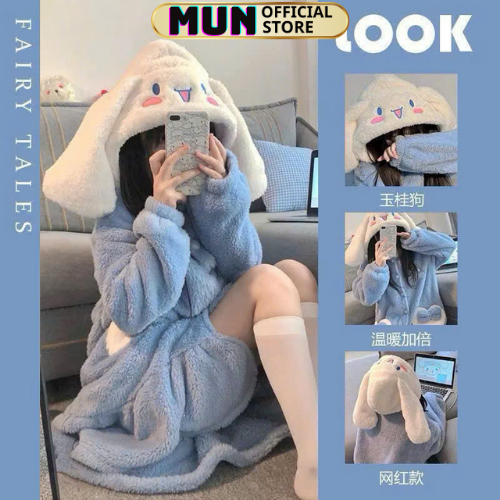 ÁO CHOÀNG LÔNG CỪU THỎ XANH CUTE ĐÁNG IU 163