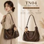 TN04 Túi Đeo Vai Nữ Hobo Da Mềm Cao Cấp 2in1 Đeo Chéo Vintage Hàn Quốc Màu Đen Nâu Cafe.
