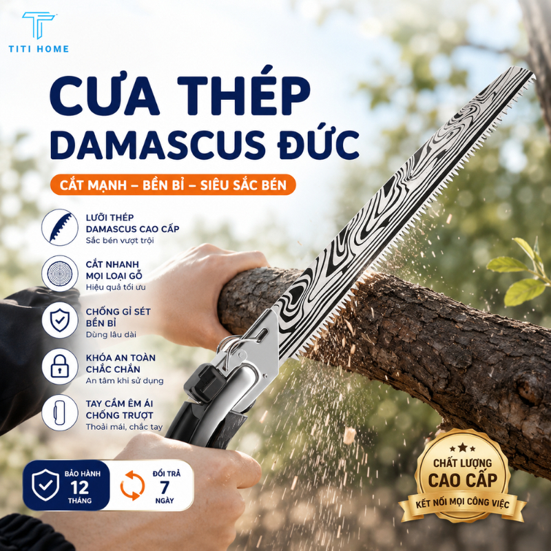 Cưa Barker Cầm Tay Công Nghệ Đức Cưa Cành To Thép không Rỉ Cao Cấp 350mm Made In JAPAN TitiHome