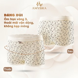 Quần Lót Nữ Dáng Đùi Ôm Mông Chất Su Mềm Mịn, Quần Chip Đáy May Thoáng Khí Kháng Khuẩn AMYBRA L6448