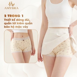 Quần Lót Nữ Dáng Đùi Ôm Mông Chất Su Mềm Mịn, Quần Chip Đáy May Thoáng Khí Kháng Khuẩn AMYBRA L6448