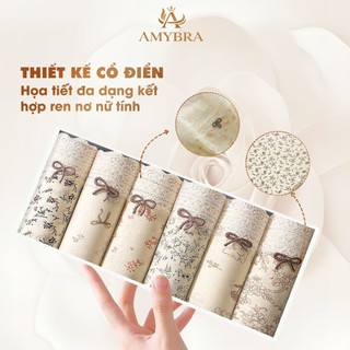 Quần Lót Nữ Dáng Đùi Ôm Mông Chất Su Mềm Mịn, Quần Chip Đáy May Thoáng Khí Kháng Khuẩn AMYBRA L6448
