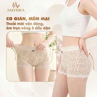 Quần Lót Nữ Dáng Đùi Ôm Mông Chất Su Mềm Mịn, Quần Chip Đáy May Thoáng Khí Kháng Khuẩn AMYBRA L6448