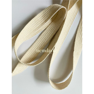 (2 mét ) Dây đai cotton 3cm bền chắc làm quai túi tote quai balo