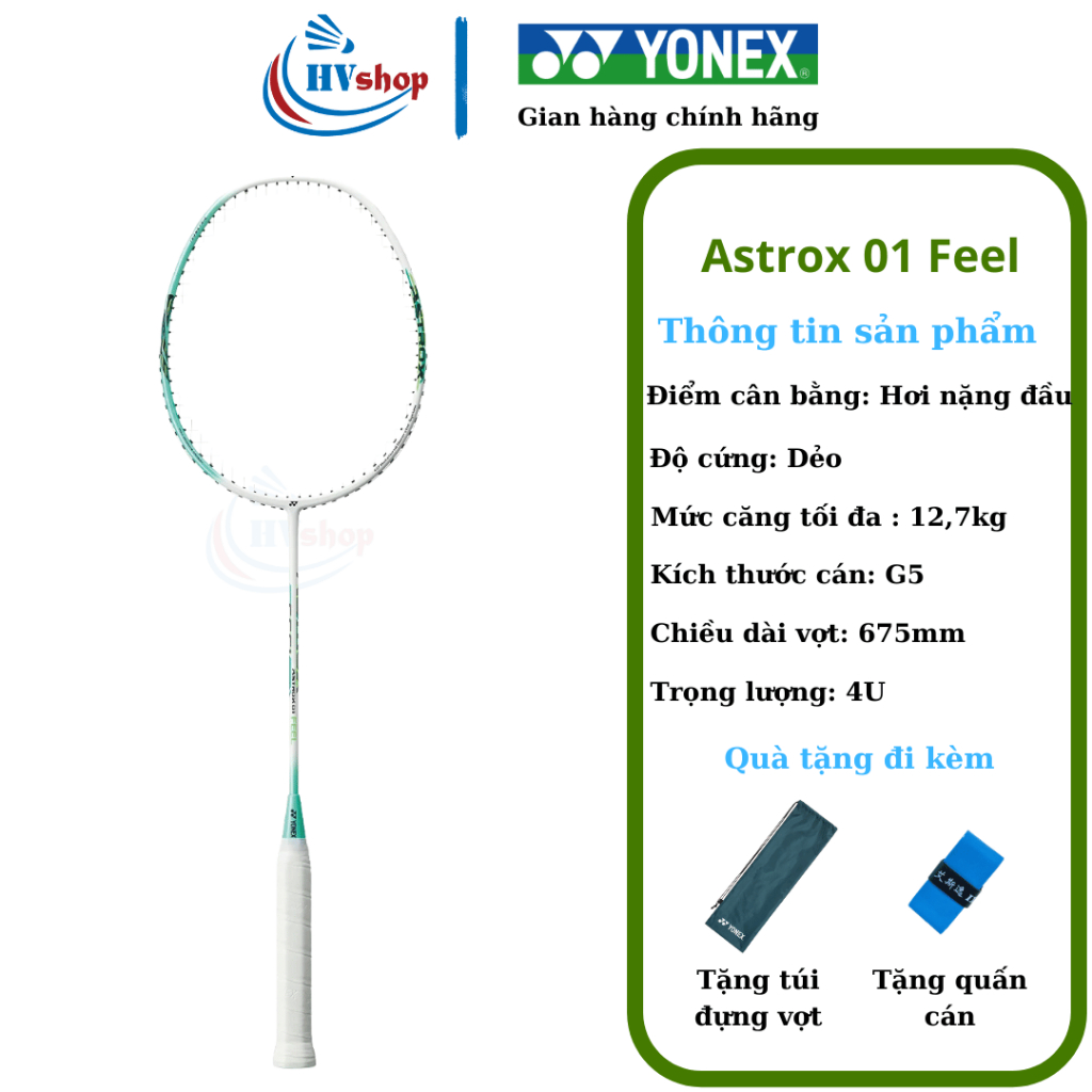 Vợt cầu lông Yonex Astrox 01 Feel, Clear, Ability chính hãng, KHUNG KHÔNG CƯỚC và quà tặng - HVShop