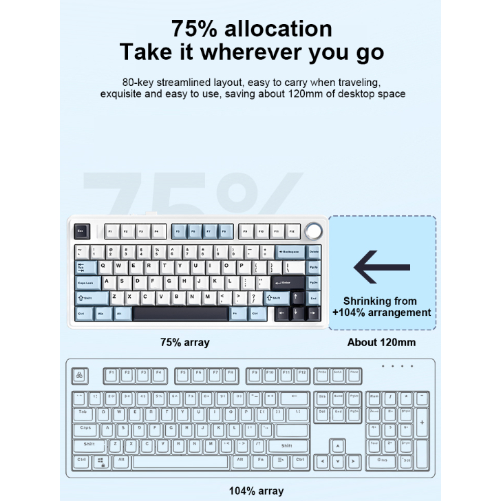 {HỎA TỐC} Bàn Phím Cơ Aula F75 không dây, 3 mode – Layout 75% | BigBuy360 - bigbuy360.vn