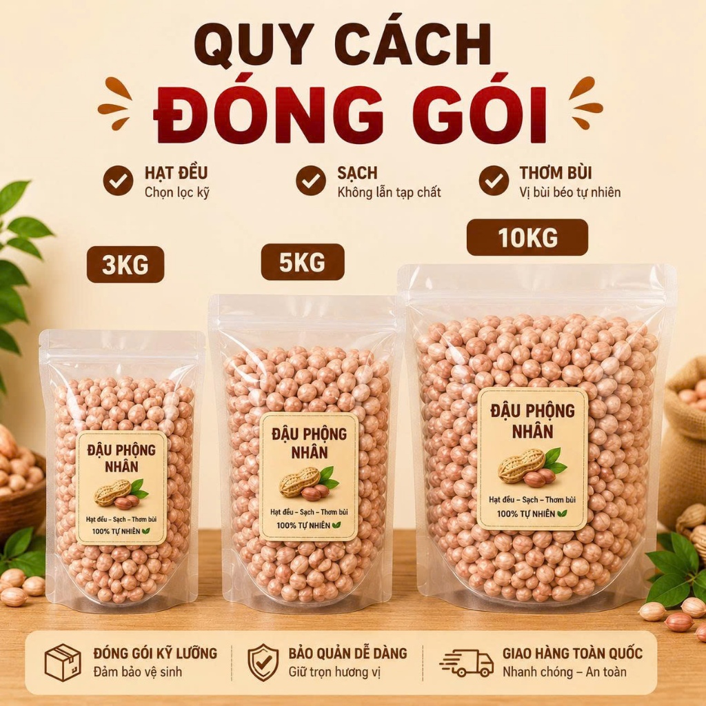 [Sỉ] Đậu Phộng Bình Định Hạt To Đều Thơm Bùi Tự Nhiên Nấu Xôi Làm Bánh Đóng Gói Kỹ Giá Tốt