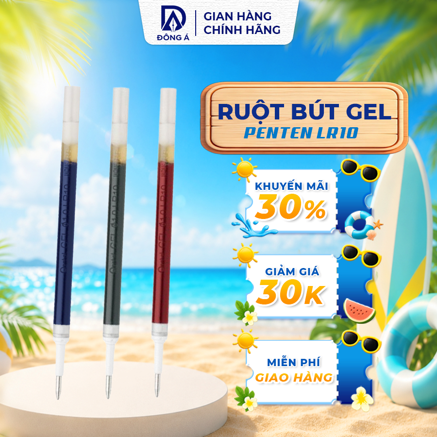 Ruột bút ký Pentel Energel LR10 ngòi 1.0mm 3 màu mực chính hãng