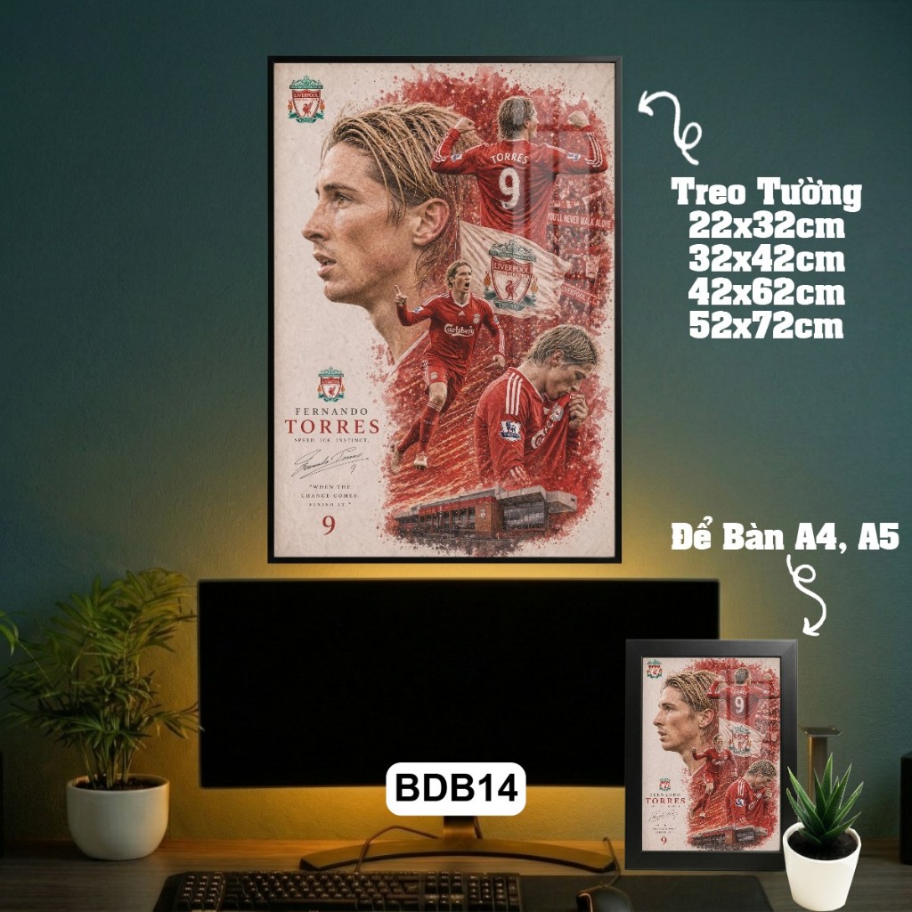 Tổng Hợp Poster Bóng Đá Các Cầu Thủ Nổi Tiếng - Tranh Tráng Gương Khung Composite Decor Trang Trí