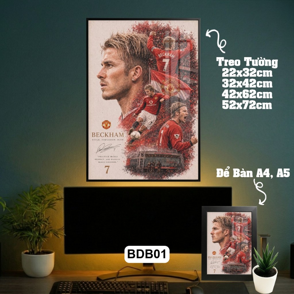 Tổng Hợp Poster Bóng Đá Các Cầu Thủ Nổi Tiếng - Tranh Tráng Gương Khung Composite Decor Trang Trí