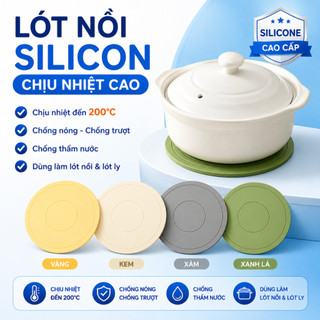 Lót nồi silicon chống nóng, miếng lót ly chống thấm nước, chống trượt, chịu nhiệt cao đa năng