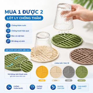 Lót nồi silicon chống nóng, miếng lót ly chống thấm nước, chống trượt, chịu nhiệt cao đa năng