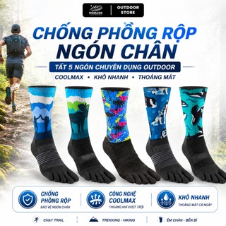 Tất vớ xỏ ngón nam nữ chạy bộ chạy trail chống phồng rộp leo núi coolmax thoáng khí nhanh khô giảm mùi hôi