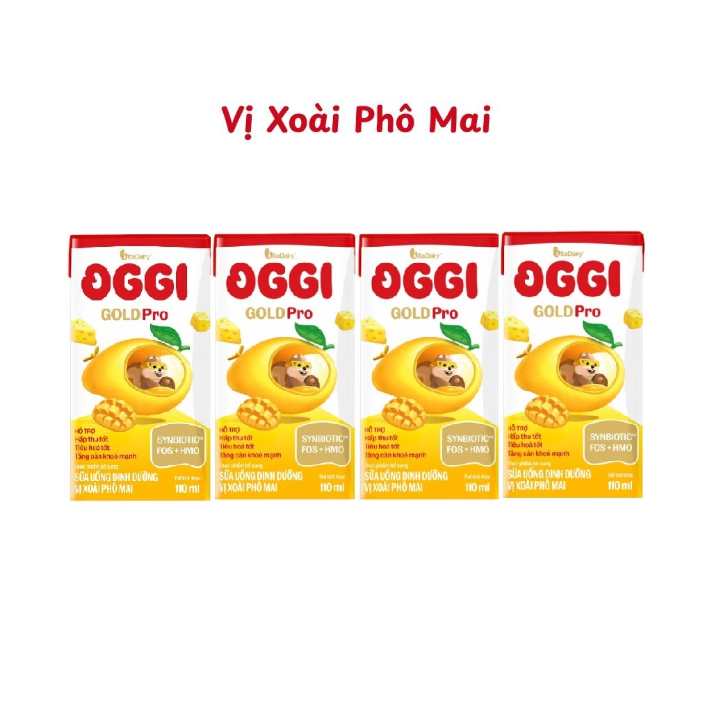 [QUÀ TẶNG KHÔNG BÁN] Lốc uống dinh dưỡng Oggi Gold Pro xoài phô mai 110ml