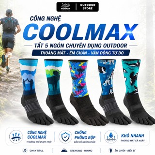 Tất vớ xỏ ngón nam nữ chạy bộ chạy trail chống phồng rộp leo núi coolmax thoáng khí nhanh khô giảm mùi hôi