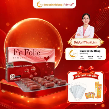 [CHÍNH HÃNG] Viên Uống Sắt Hữu Cơ Fe Folic Lipofer Bổ Máu Giảm Thiếu Máu Cho Phụ Nữ Người Thiếu Máu