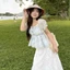 Áo kiểu nữ HEIDI top thô boil tay bồng chạy viền ren phối cúc nâu AO942