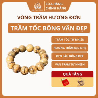 Vòng Tay Trầm Hương Tốc Bông Việt 12/14/16/18mm Tự Nhiên - Mộc Trầm Hương MTH