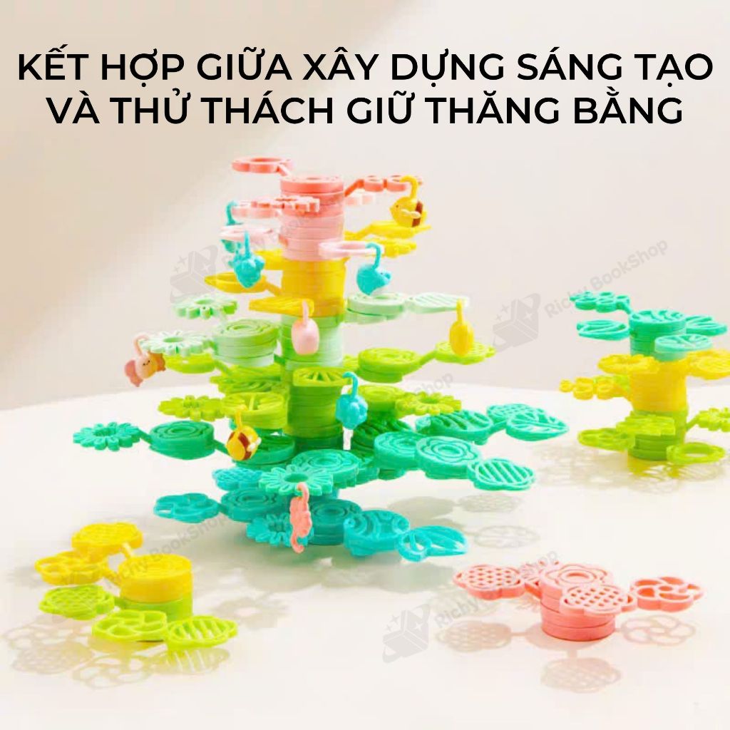 Đồ chơi xếp hình cây cân bằng, đồ chơi giáo dục Mideer Educational Balance Blocks - Strack a Tree
